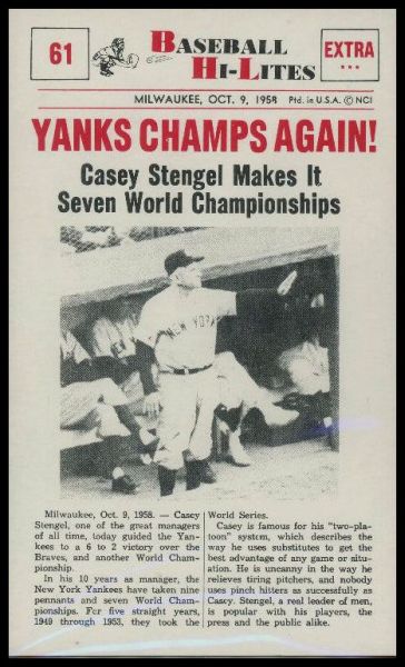 61 Yanks Champs Again